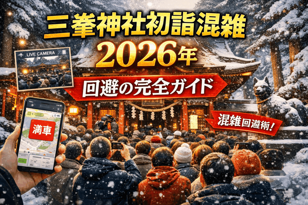 三峯神社の初詣の混雑