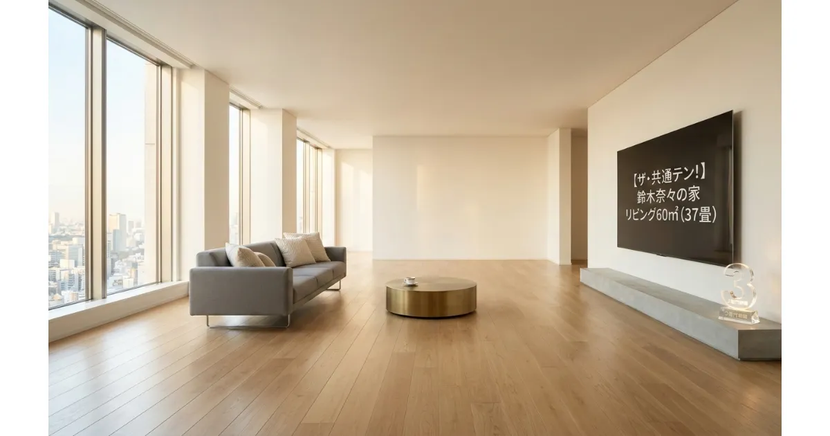 【ザ共通テン】鈴木奈々のリビング60㎡は何畳?3億円御殿の広さが衝撃!画像